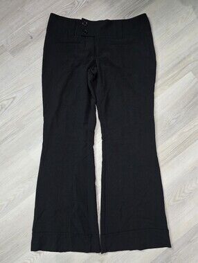 Style Works By Vanity Black Women's Dress Pants with Cuffed Hem Size 13